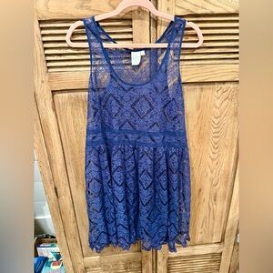 ANTHRO DRESS ELOISE BRAND SIZE SMALL LACY DARK BLUE TANK DRESS